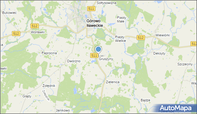 mapa Gruszyny, Gruszyny na mapie Targeo